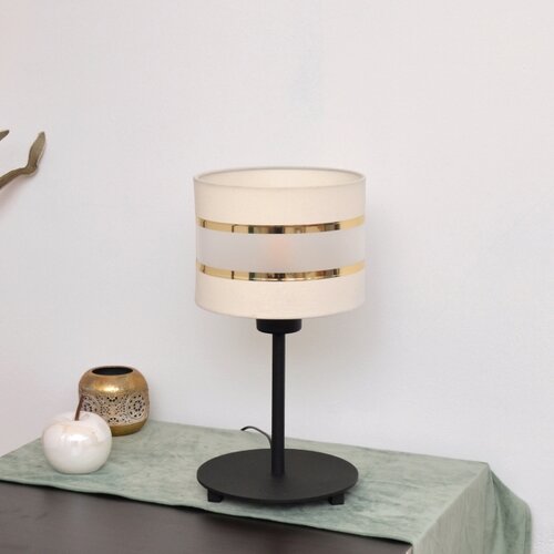  LED stona lampa HELEN 1xE27/15W/230V krem/crna/zlatna Slike