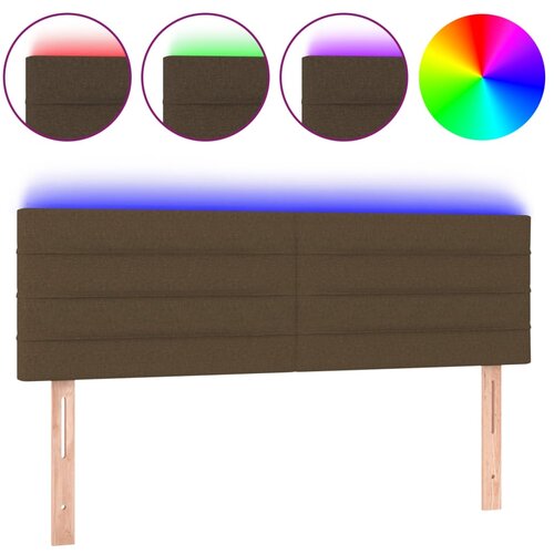 Maison Chic led posteljno vzglavje - vzglavna omarica - nočna omarica temno rjavo 144x5x78/88 cm blago, (21710872) Cene