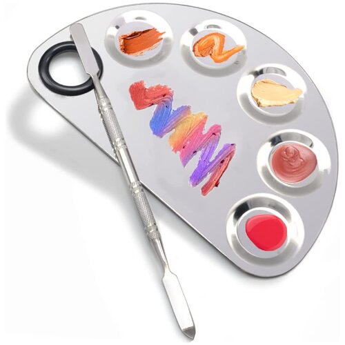 INF Paleta za mešanje ličil Smooth Surfaces iz nerjavečega jekla Udobna za oprijem 6 lukenj, (21534743) Cene