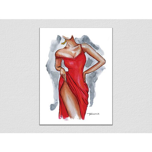 Kratago umetnička slika "Red Dress" reprodukcija 30x40cm Cene