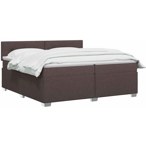  Boxspring krevet s madracem Tamno smeđa 200 x 200 cm Tkanina Slike