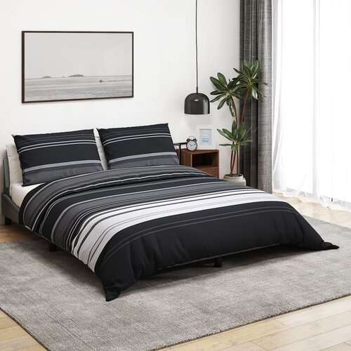 vidaXL Set posteljine za poplun crno-bijeli 200x200 cm pamučni Cijene