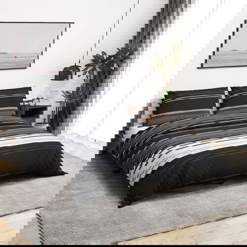 VidaXL Set posteljine za poplun crno-bijeli 200x200 cm pamučni Slike
