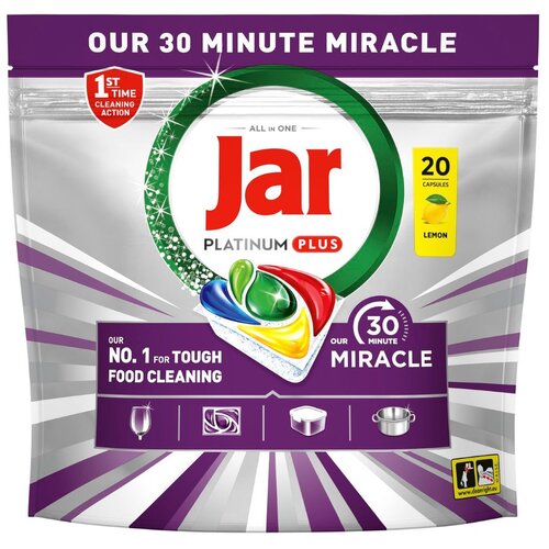 Jar Platinum Plus 30 Minute Miracle tablete za strojno pranje posuđa 100 kom / XXL pakiranje Slike