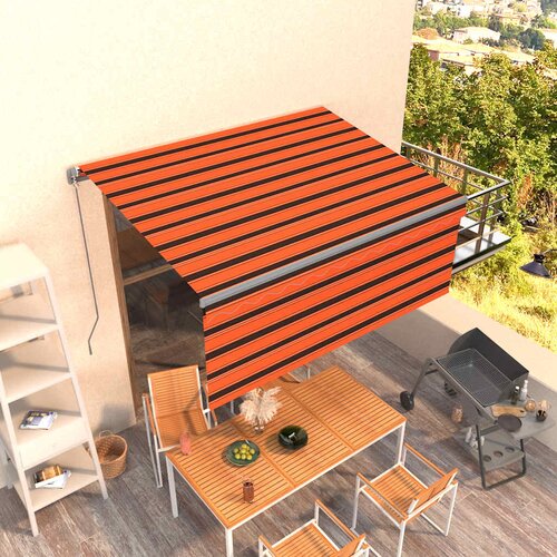 Tenda na ručno uvlačenje s roletom 3,5 x 2,5 m narančasto-smeđa Cijene