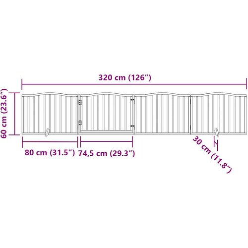 VidaXL Vrata za pse s vrata&amp;scaron;cima 4 panela sklopiva 320 cm drvo topole Slike