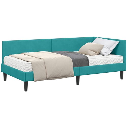 vidaXL Kotni okvir postelje z matrico Drugo 2 pcs Turkizna Žamet, (5000123445) Cene