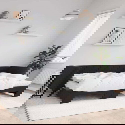  Dnevni krevet na razvlačenje s madracima crni 80x200 cm baršun Cene