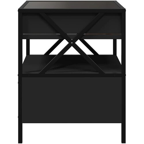  Stolić za kavu s beskonačnim LED svjetlima crni 40 x 40 x 51 cm Slike