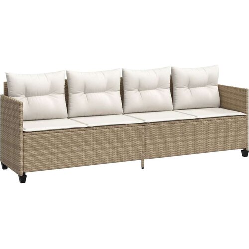  5-dijelni vrtni set sofa s jastucima bež od poliratana Slike