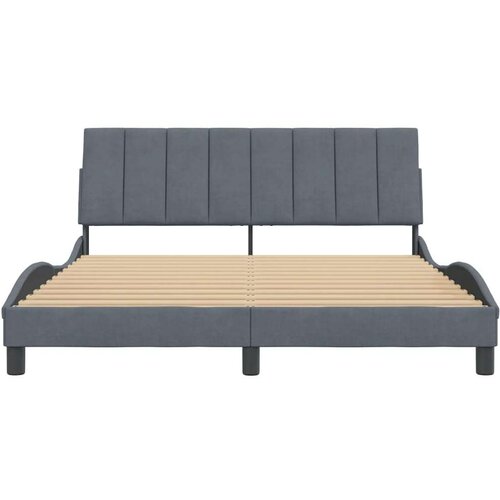 VidaXL okvir za krevet s uzglavljem tamnosivi 160x200 cm bar&amp;scaron;unasti Slike