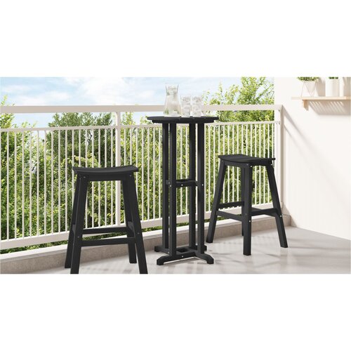 vidaXL Bar miza Črna 55x55x107 cm HDPE Cene