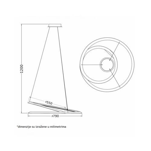 Vesta 464 VISILICA 60W 3000/4000K BELA Slike