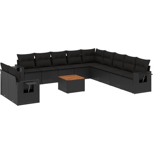  12-dijelni set vrtnih sofa s jastucima bež od poliratana Slike