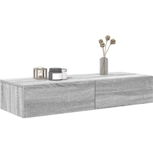 VidaXL Zidna polica s ladicama siva sonoma 100x36x19 cm Slike