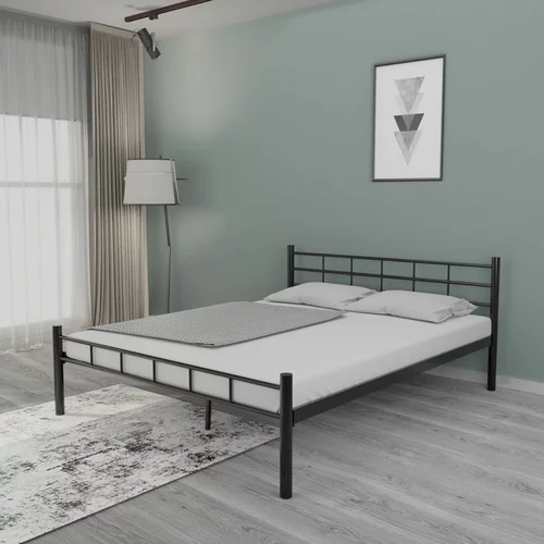 HANAH HOME Crni metalni bračni krevet s podnicom 160x200 cm K70 –