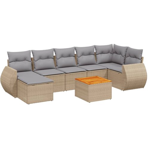 Maison Chic Seti vrtnega pohištva - Vrtna garnitura - Vrtni pohištvo set 8-delna z blazinami bež poli ratan, (21803005) Cene