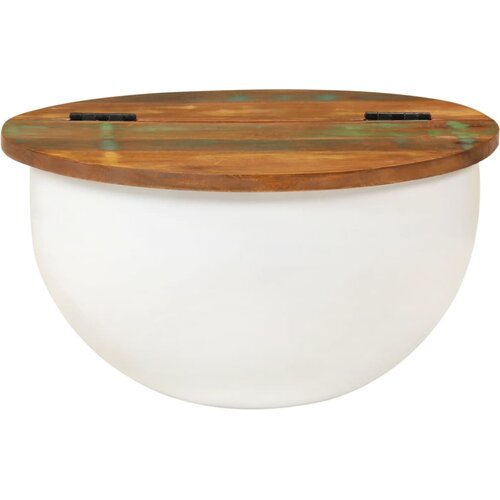 Maison Chic Klubska mizica - kavna mizica - Nizka mizica bela 50x27 cm trden predelan les, (21754232) Cene