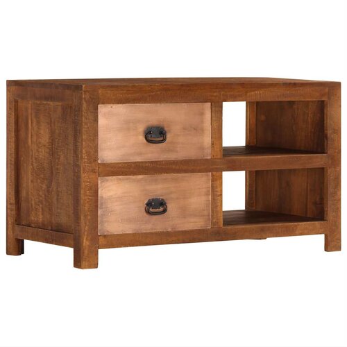 vidaXL Klubska mizica s 2 predali 90x40x50 cm trden mangov les, (21752042) Cene