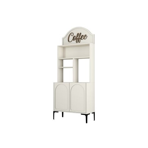 Hanah home komoda lyon 80 - cream, black creamblack coffee bar cabinet Cene
