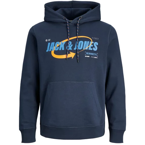 Jack & Jones Sweater majica plava / mornarsko plava / narančasta