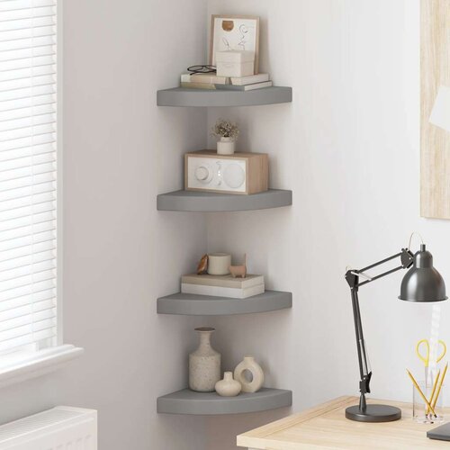  Plutajuće kutne police 4 kom sive 25 x 25 x 3,8 cm MDF Cijene