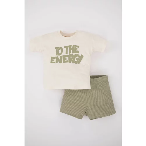 Defacto Baby Boy Printed Short Sleeve T-Shirt Shorts 2-Pack Set