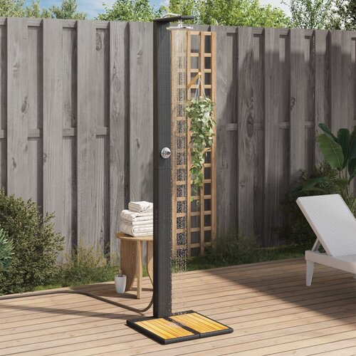 vidaXL Vanjski tuš crni 50x55x224 cm od poliratana i bagremovog drva Cijene