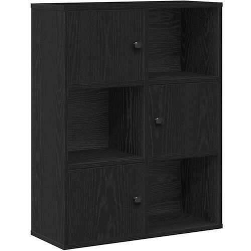 Maison Chic Knjižna omara - Knjižni regal črna hrast 60x24x76,5 cm inženirski les, (21725501) Slike