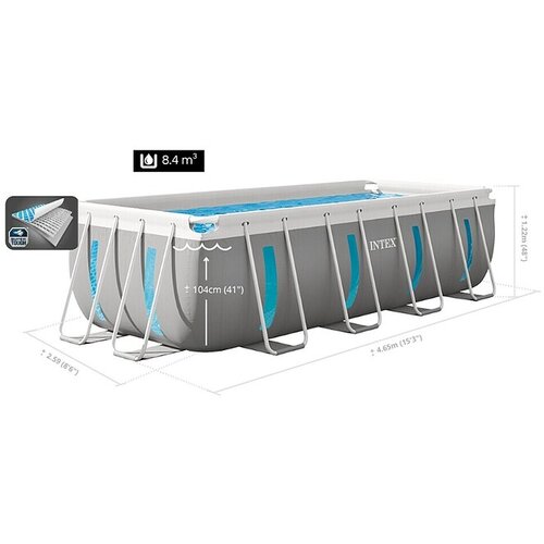Intex Bazen sa čeličnim okvirom Clearview (Bijela, 8.418 l) Slike