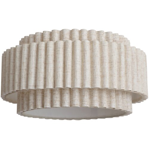 QAZQA Japandi Lampshade in Beige Linen 35/35/18 - Scalloped Slike