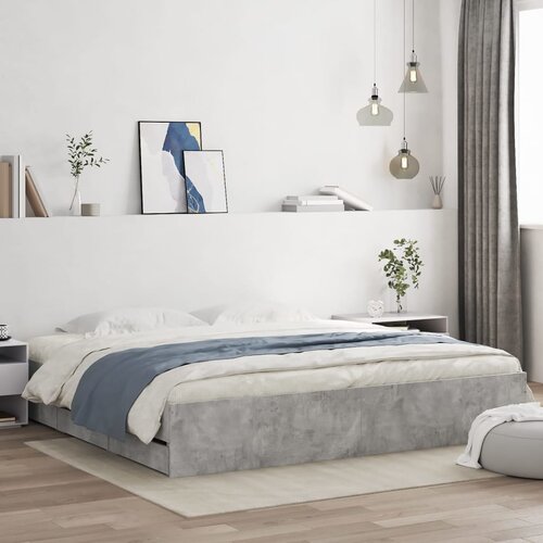  The Living Store Posteljni okvir s predali betonsko siv 160x200cm inženirski les - Posteljni Okvir, (21450734) Slike