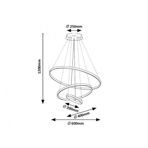 Rabalux Beliza, 3 ring visilica zlatna sa daljinskim, LED 95W, 3000-6500K, 60cm (72349) Slike
