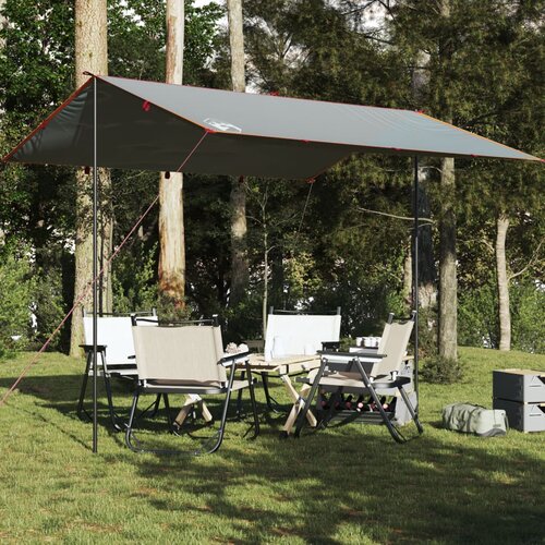  The Living Store Ponjava za kampiranje siva in oranžna 360x294 cm vodoodporna - Ponjava Za Kampiranje, (21487648) Slike