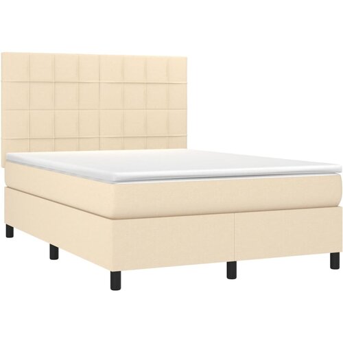  s oprugama i madracem krem 140 x 190 cm od tkanine Slike