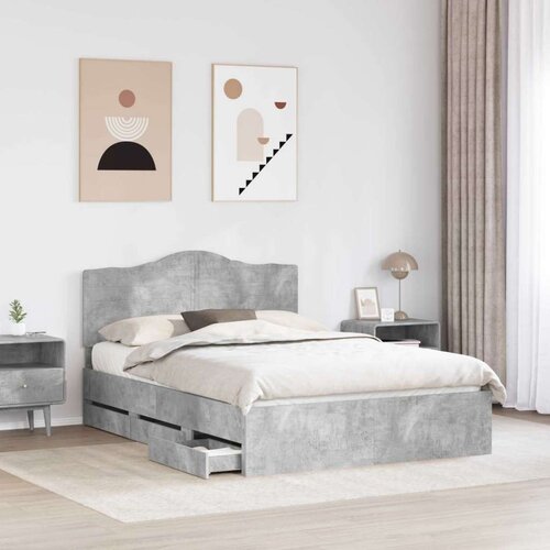  Okvir za krevet s ladicama Betonsko Siva 140 x 190 cm - Betonsko siva 140 x 190 cm Slike