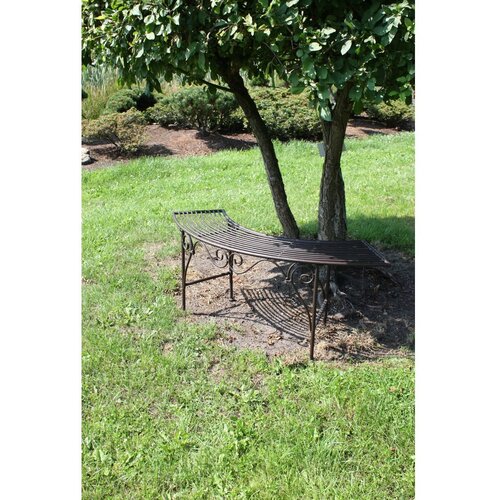 Garden Pleasure crna i tamnosmeđa metalna vrtna klupa fuego - Slike