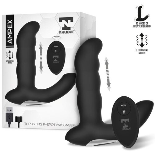TARDENOCHE Ampex P-Spot Anal Massager with Thrusting Black Cene