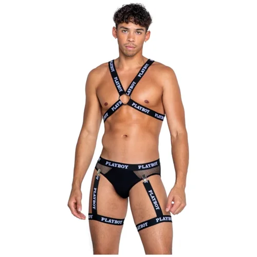 Playboy Lingerie Mens Dark Room Suspender Set