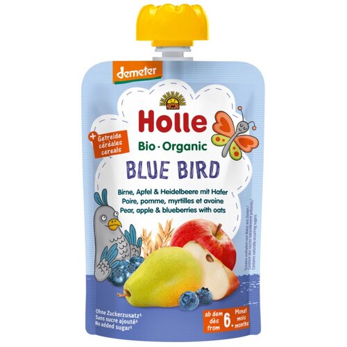 Holle sadni pire ptica, hruška, jabolko & borovnica z ovsom po 6. mesecu, 100g, bio-demeter Cene