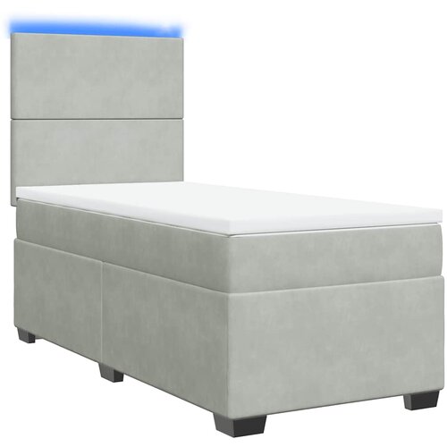 Box spring krevet s madracem svjetlosivi 90x190 cm bar&amp;scaron;unasti Slike