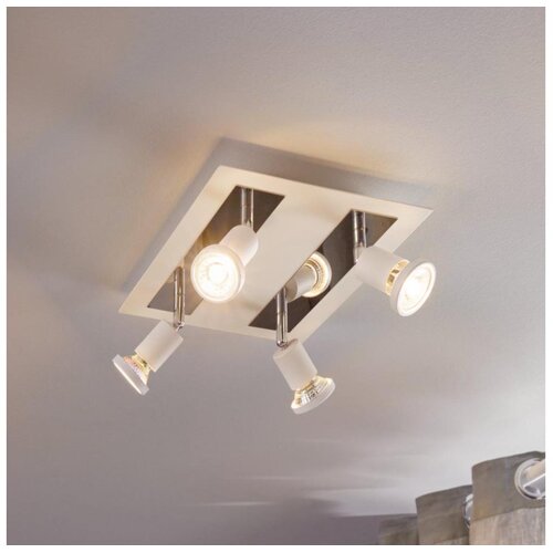Eglo sarria reflektor/4, led, gu10, 4x5w, 4x400lm, kvadrat, krom/bijela Cene