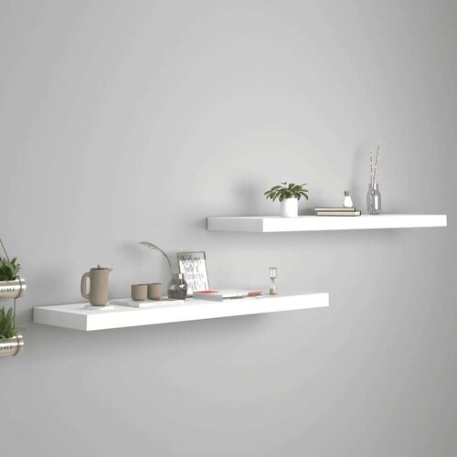 vidaXL Stenske police 2 kosa bele 90x23,5x3,8 cm MDF Cene