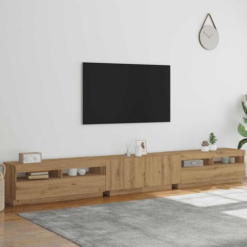  ormarić s LED svjetlima Artisan hrast 300x35x40 cm Slike