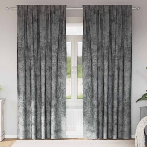  Baršunaste zavjese sa zavjesama 2 pcs Siva 225 x 140 cm Baršun Cene