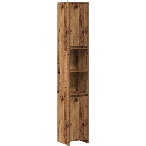 Maison Chic Kopalniška omarica - Kopalniški kabinet Old Wood 30x30x183,5 cm inženirski les, (21794594) Cene