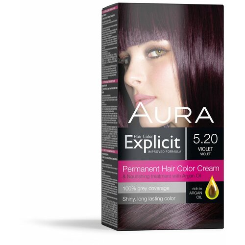 Aura set za trajno bojenje kose explicit 5.20 violet / violet Slike