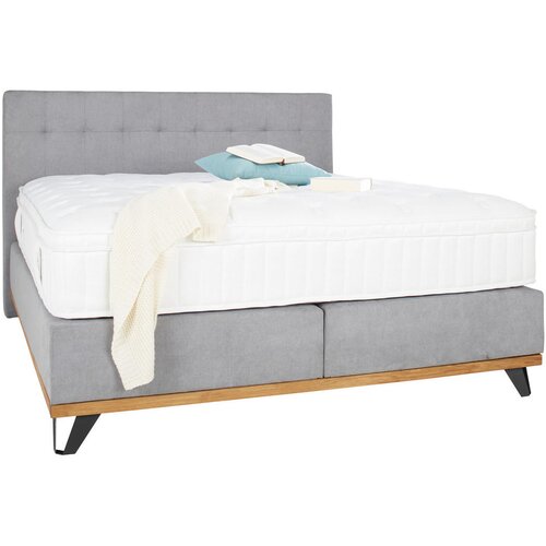 Hom`in POSTELJA BOXSPRING x , tekstil, leseni material siva Cene