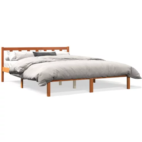  Okvir kreveta voštano smeđi 160 x 200 cm od masivne borovine
