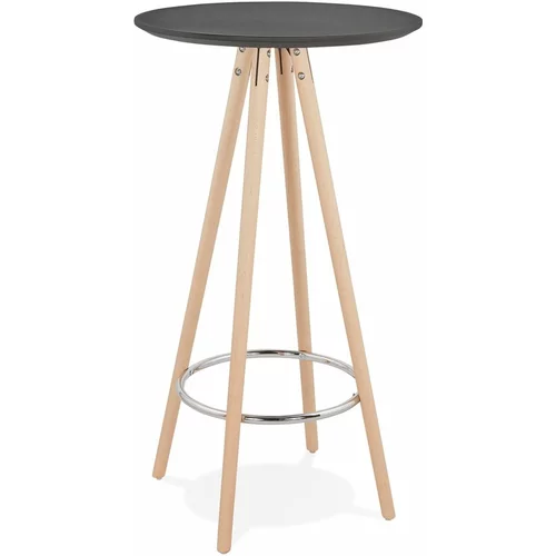 Kokoon Črna barska miza z naravnimi nogami Kokoon Deboo, višina 110 cm